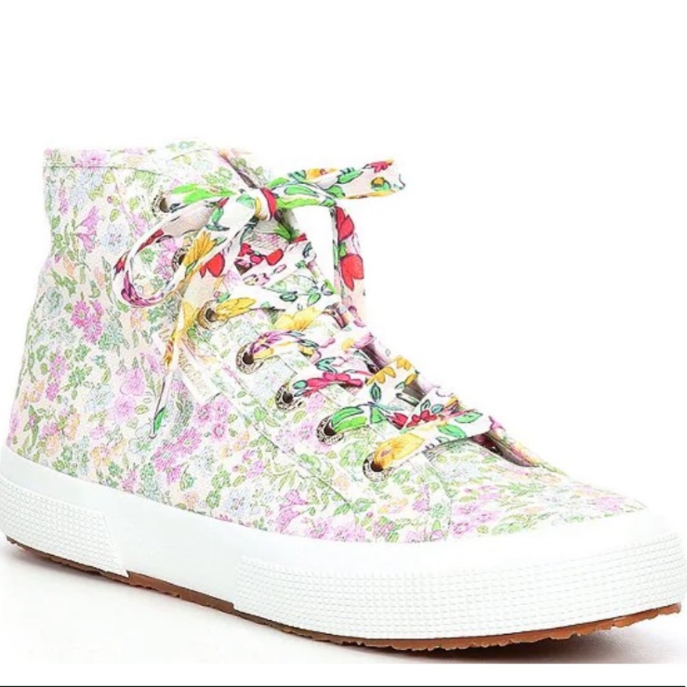 Superga x LoveShackFancy strawberry sugar hightops